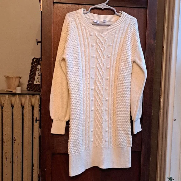 GAP | Dresses | Gap Kids Girls Size S 67 Cream Cable Knit Sweater Dress |  Poshmark